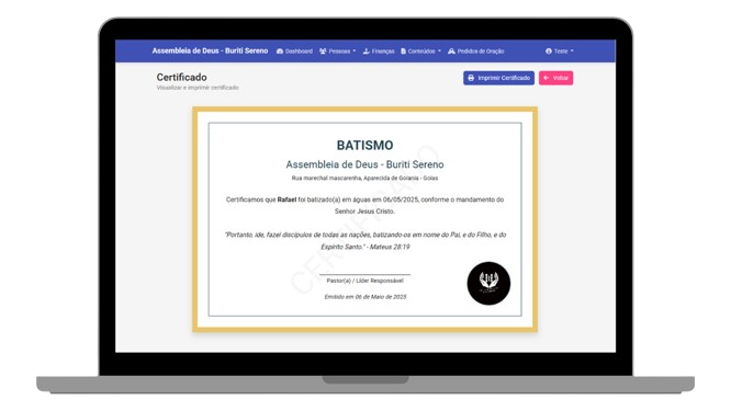Certificado de Batismo